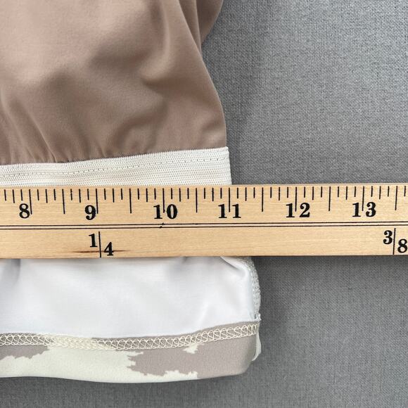 BEACH RIOT Ruby Crop Tank Womens M Taupe Cow Print Racerback V Neck Athleisure - Picture 13 of 14